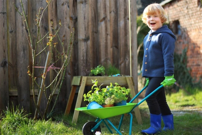 Petit pied Ensemble de jardinage avec brouette