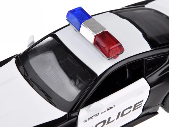 Voiture de police en métal Ford Shelby GT350 à l'échelle 1:32 avec effets de lumières gyrophare