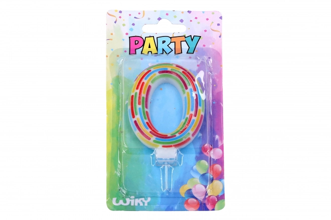 Bougie de fête chiffre 0 avec traits