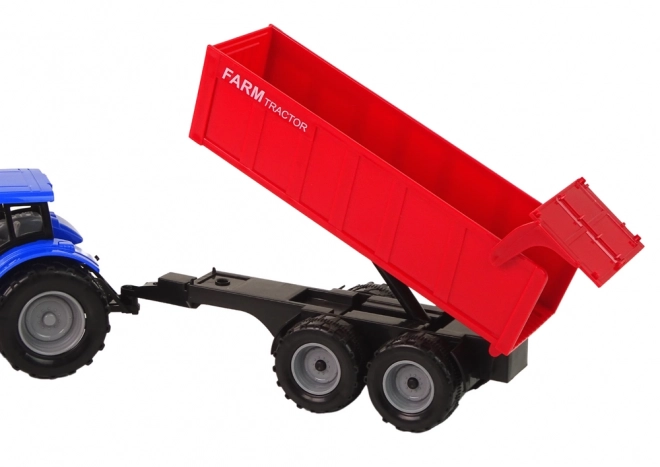 Tracteur interactif avec remorque - bleu