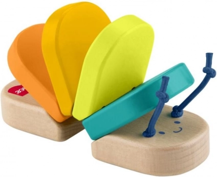 Fisher‑Price chenille en bois à cliquetis