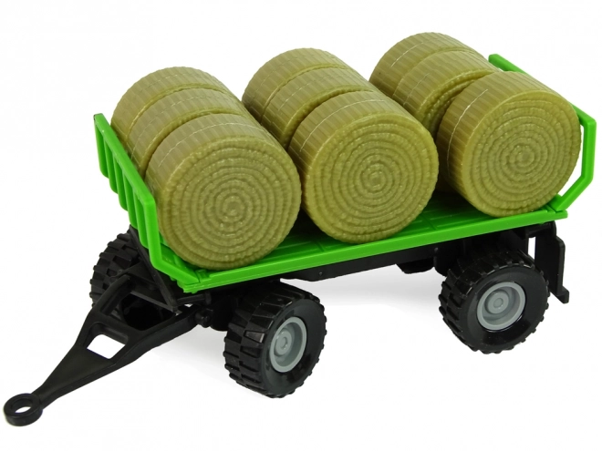 Tracteur avec remorque Ballots de foin Son Vert