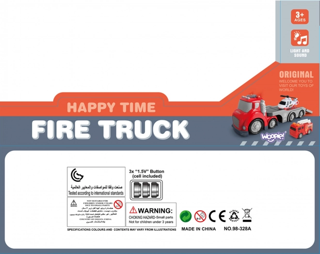 Camion de Pompiers Roux CITY TRUCK avec Effets Sonores et Lumineux