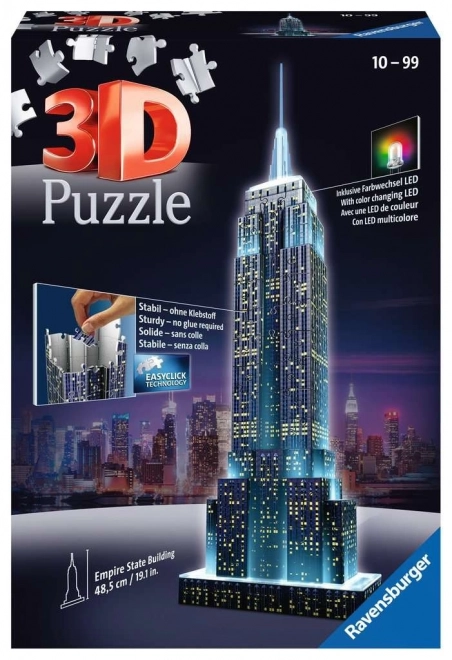 RAVENSBURGER Puzzle 3D Lumineux Édition Nocturne Empire State Building 216 pièces