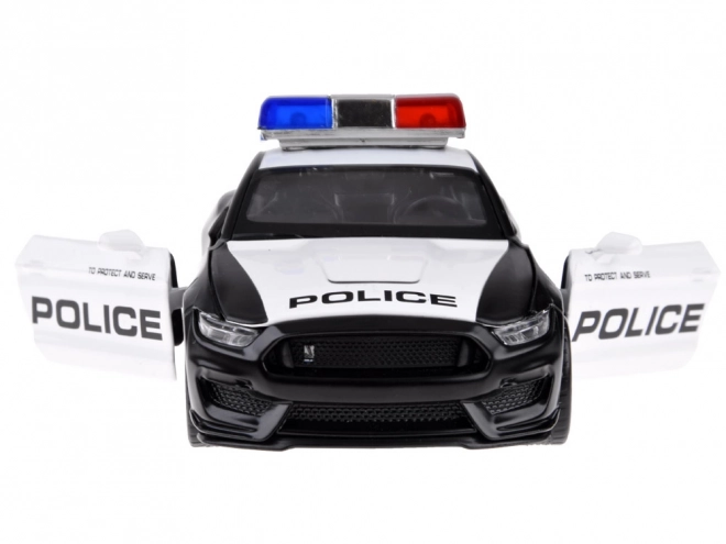 Voiture de police en métal Ford Shelby GT350 à l'échelle 1:32 avec effets de lumières gyrophare