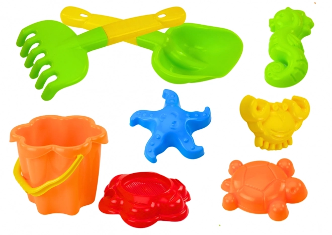 Ensemble de jouets de sable avec seau, tamis et moules, 8 pièces