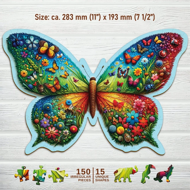 Puzzle en bois Papillon coloré 150 pièces