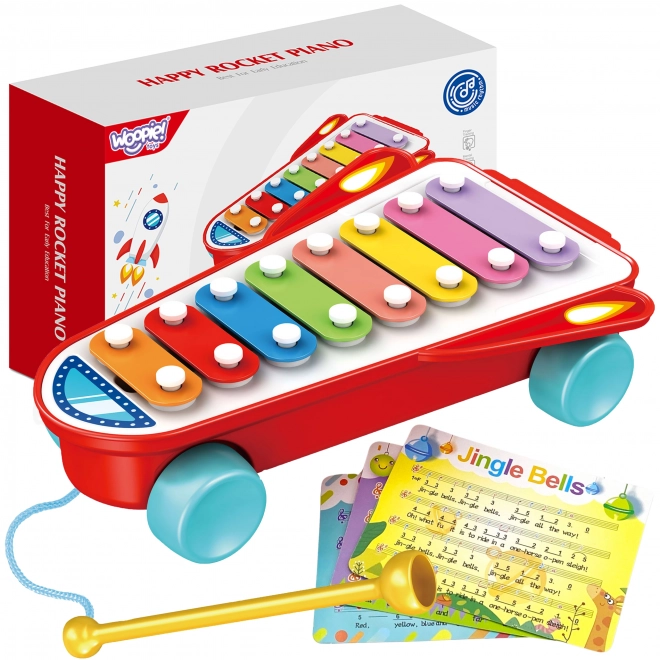 WOOPIE Jouet Xylophone Fusée Cosmique Rouge 18m+