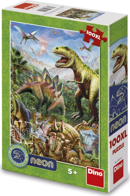 Puzzle lumineux monde des dinosaures 100 pièces XL