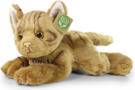 chat en peluche allongé 30 cm éco-responsable