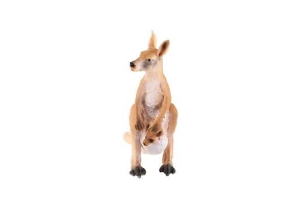 Grand kangourou avec son petit en plastique zooted 11cm dans un sac