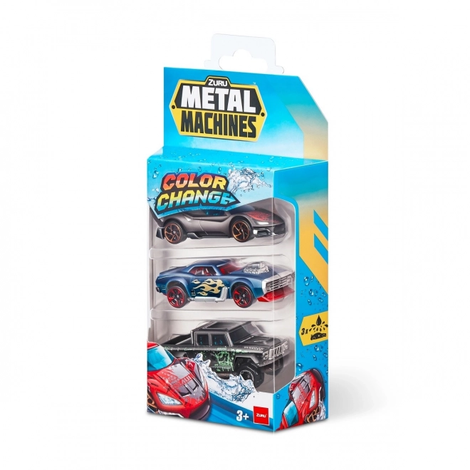 ZURU Metal Machines - Paquet de 3 voitures changeant de couleur