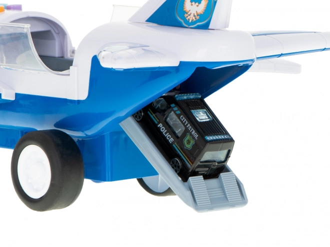 Avion cargo de police avec voitures
