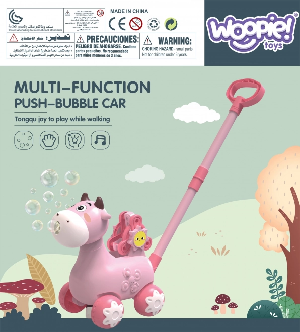 Woopie Vache avec des bulles et du son rose