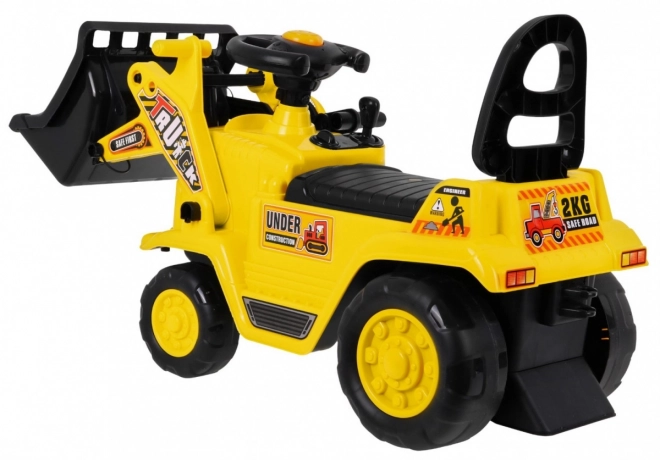 Bulldozer à pédales pour enfants avec casque