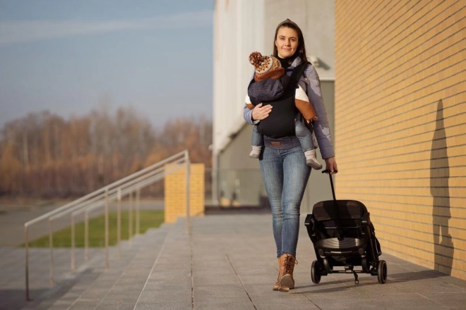 Porte-bébé ergonomique MoMi COLLET gris