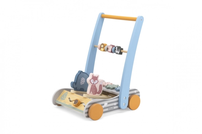 Chariot de marche en bois animaux