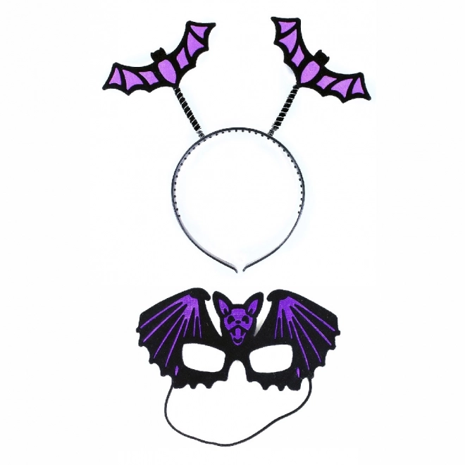 Serre-tête avec masque chauve-souris pour Halloween