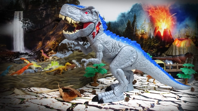 Dino marcheur avec effets lumineux et sonores 55cm