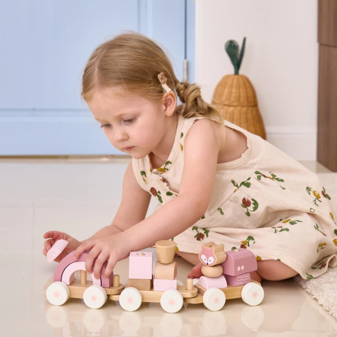 Viga PolarB circuit de train rose avec wagons et blocs