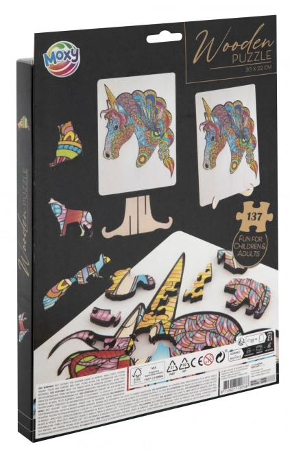Puzzle en bois licorne