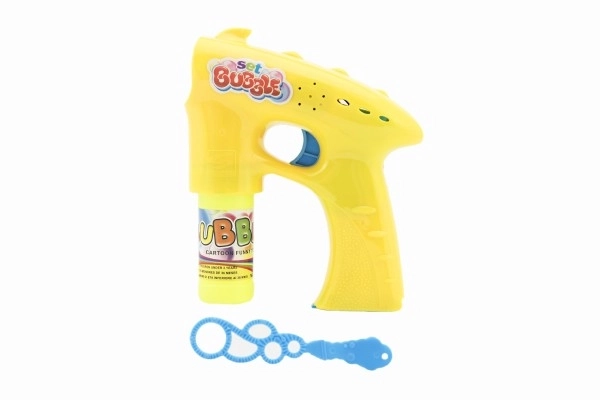 Pistolet à bulles en plastique 13 cm + 1 recharge pour piles