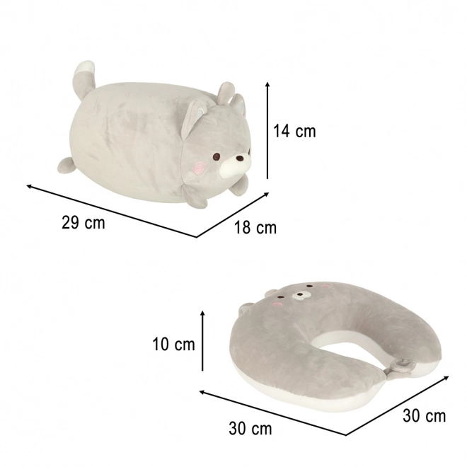 Coussin de voyage magique 2 en 1 baguette mascotte chat
