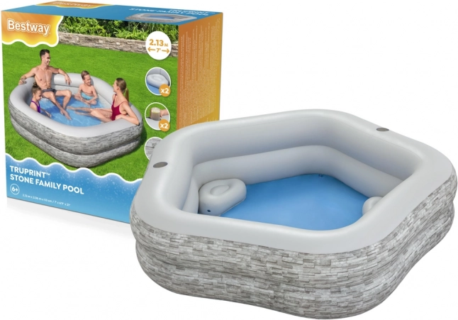 piscine de jardin d’angle gonflable 213 × 206 × 53 cm Bestway