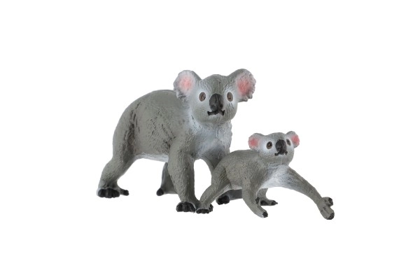 Koala ours 2 pcs femelle avec bébé plastique zooted 4-6cm en sachet