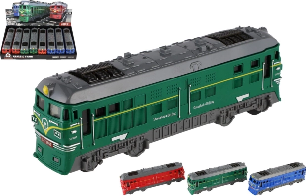 locomotive en plastique 18 cm à inertie, 3 couleurs