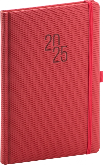Agenda hebdomadaire Diamante 2025, rouge, 15 × 21 cm