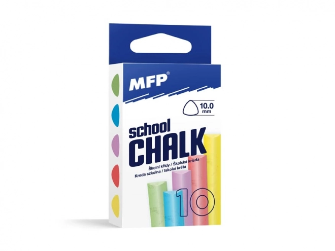 Craies M colorées triangulaires 10 pcs en boîte sans poussière