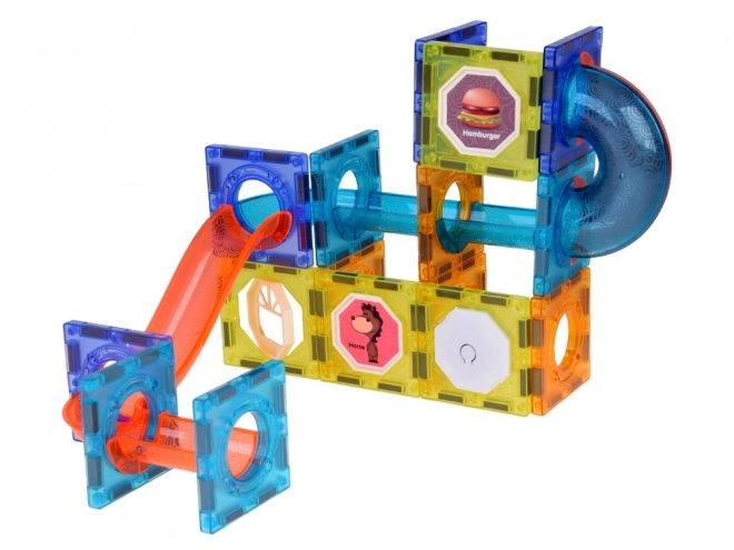 Cubes magnétiques 3D pour enfants Construction de pistes de billes lumineuses 49 éléments ZA5250