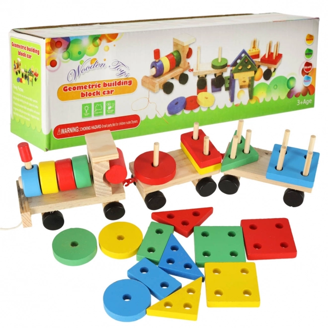 Train en bois avec formes