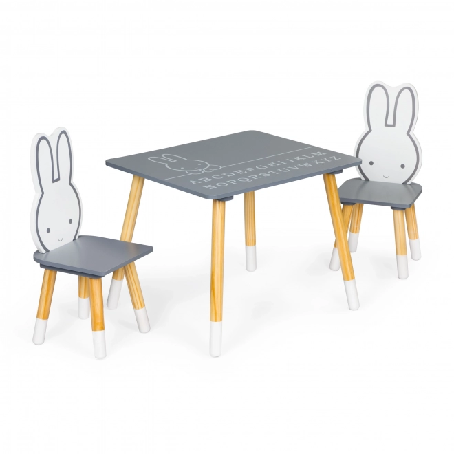 Table et chaise enfants avec motif lapin, ensemble de meubles Ecotoys