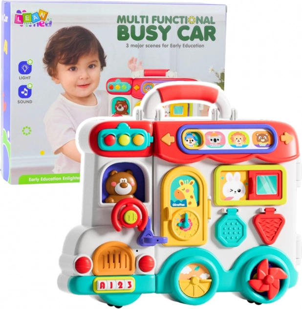 Voiture éducative interactive avec lumières et sons, multicolore