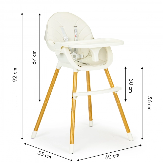 ECOTOYS Chaise haute 2 en 1 Beige