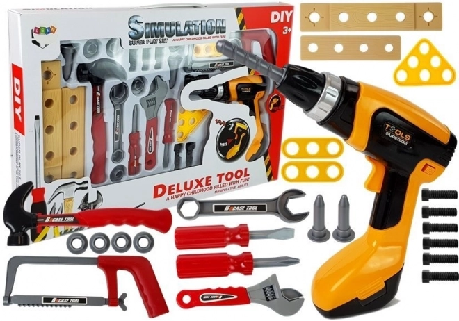 Ensemble d'outils pour bricoleurs 29 pièces marteau perforateur scie