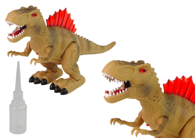 Dinosaure interactif avec vapeur d'eau et effets lumineux