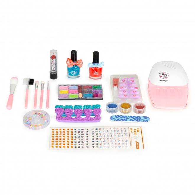 Ensemble de cosmétiques pour enfants, boîte avec miroir et lampe UV LED