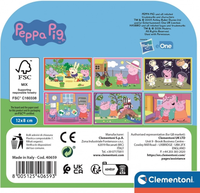 CLEMENTONI Cubes illustrés Peppa Pig, 6 cubes