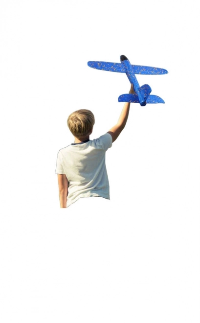 Planeur en polystyrène bleu léger 47 cm