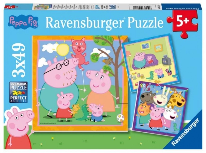 Puzzle Peppa Pig 3x49 pièces