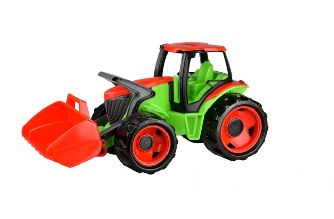 Tracteur pelle bleu gris