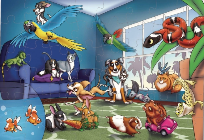 Puzzle de sol Animaux de compagnie 48 pièces