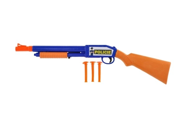 Pistolet en plastique avec ventouses 48 cm avec trois munitions