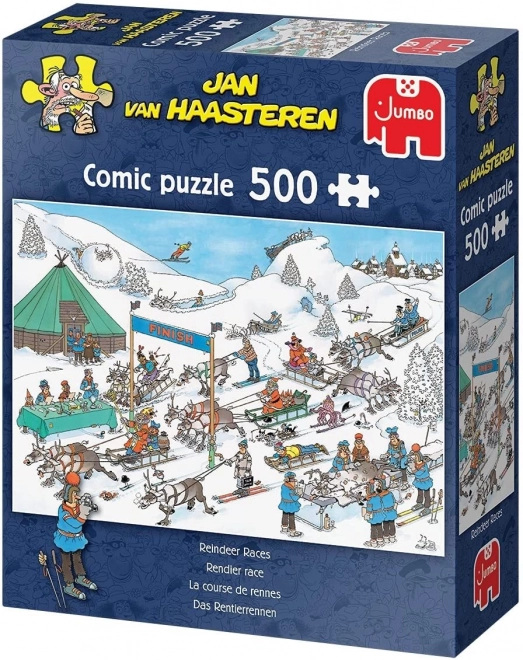 Puzzle Courses de traîneaux de rennes 500 pièces par Jan van Haasteren