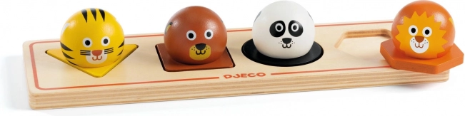 DJECO Puzzle en bois Ball'n'Co 4 pièces