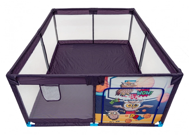 Parc Rectangulaire Sportif Hibou Doux pour Enfants