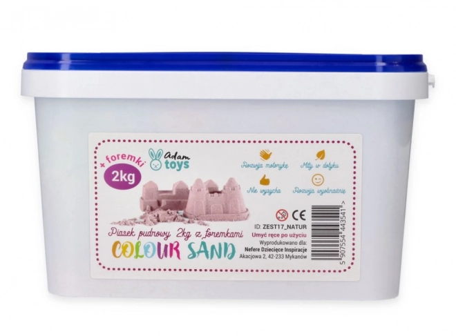 ADAM TOYS Sable cinétique rose 2 kg + moules et pelle